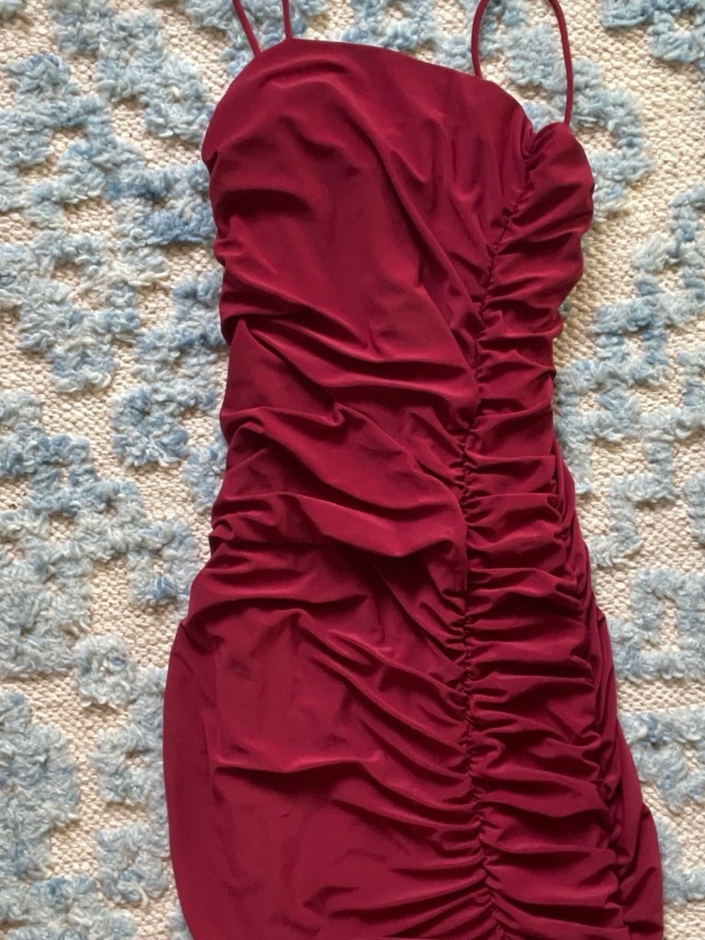 Windsor Burgundy Ruched Slip Mini Dress